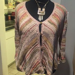 Free People Stripe Knit Cardigan (L)